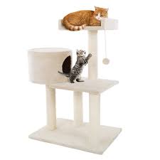 My cat was not trained to use a scratching post, and she would immediately go for the couch. Petmaker 31 In Cat Tree Condo Scratching Post Tower Walmart Com Walmart Com
