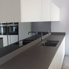 Grey Dark Mirror Glass Modern Kitchen Splashbacks Modern Kitchen Living Room White Modern Kitchen