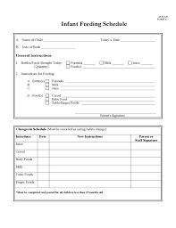 Infant Feeding Schedule Chart Free Download