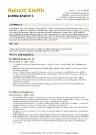 Electrical Engineer Resume Samples Qwikresume