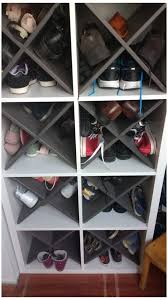 There is room for boxes or 4 pairs of shoes on the rack at the bottom. 20 Clever Shoe Storage Ideas Kallax Shoe Storage Five Ten Or Over A Hundred Shoes It Needs To Be Organis Kallax Ikea Ikea Shoe Storage Closet Shoe Storage