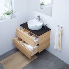 Ensemble de salle de bain. Godmorgon Meuble Lavabo 2tir Chene Blanchi Effet Chene Blanchi 80x47x58 Cm Ikea