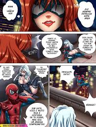 Gata negra e homem aranha