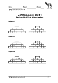 Weitere informationen zum multiplikation rechenspiel. Zahlenmauern Mathe Ubungen Kostenlos Klasse 1 4