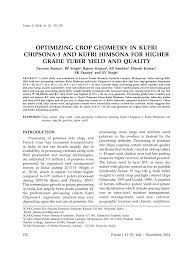 Pdf Optimizing Crop Geometry In Kufri Chipsona 3 And Kufri