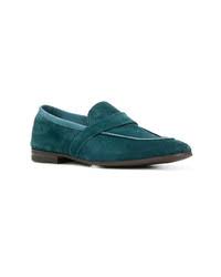 Men S Teal Suede Loafers By Henderson Baracco Lookastic