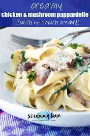 Creamy Chicken And Mushroom Pappardelle Recipe Pappardelle Recipe Creamy Chicken Stuffed Mushrooms