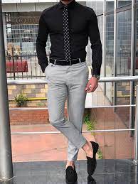 Buy Black Slim Fit Dress Shirt By Gentwithcom With Free Shipping Mens Business Casual Outfits Mens Dress Outfits Mens Fashion Suits