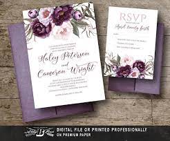 Purple wedding invitations with rsvp. Vintage Floral Wedding Invitation Rsvp Eggplant Purple Etsy In 2021 Purple Wedding Invitations Wedding Invitations Rsvp Floral Wedding Invitations