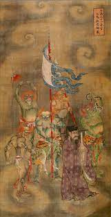 明 蠶官五鬼諸鬼神眾 寶寧寺 蠶官為司蠶之神 我國古代民間流傳之蠶官為女神 而此畫卻為一官服老者 五鬼除著犢鼻褲者外 通身裸露 相貌獰惡 山西博物院藏 china art buddhist art chinese art