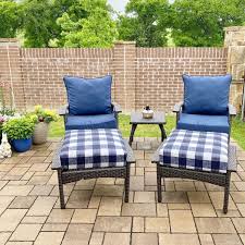 New Patio Cushions On Our Furniture Outside Backyard Decoration Gingham Patio Cushions In 2020 Patio Cushions Backyard Furniture Outdoor Furniture Sets