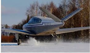 V Tail Bonanza Landing On The Snow Aircraft Painting General Aviation Private Aircraft