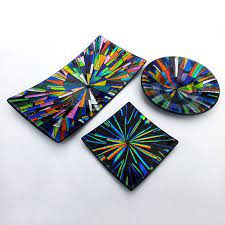 Dichroic Tableware Ian Chadwick Glass Art Fused Glass Fused Glass Art Fused Glass Bowl