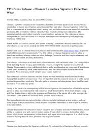 Terms in this set (8). Vpo Press Release Cbazaar Launches Signature Collection Wear