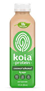 Drink Koia Coconut Almond Plant Protein Shake 18g Protein Low Sugar Plant Protein Shakes Plant Protein Coconut Almond