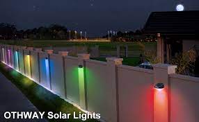 Today we're showing you how we chose to outfit our vinyl fence with solar accent lights as an alternative to the solar fence post cap lights. Solar Fence Post Lights Othway 2 Pack Outdoor Waterproof Rgb Colourful Decorative Fence Post Solar Lights Lights Easy Installation Dark Sensing Amazon Co Uk Lighting