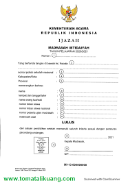 Ijazah pendidikan madrasah diniyah takmiliyah awaliyah, diterbitkan oleh satuan pendidikan (mdta) yang telah memiliki ijin operasional. Download Juknis Penulisan Blangko Ijazah Madrasah Tahun 2021 Pdf Sk Dirjen Pendis No 1853 Tahun 2021
