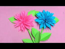 How To Make Dahlia Flower With Paper Making Paper Flowers Step By Step Diy Paper Crafts Youtube Paper Flowers Flower Crafts Paper Crafts