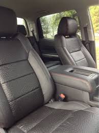 2014 Toyota Tundra Installed With Black Ostrich Inserts And Red Contrast Storing 2014 Toyota Tundra Toyota Tundra Leather Kits