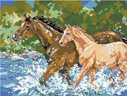 Running horse cross stitch pattern. Horses Cross Stitch Pattern