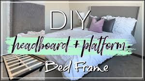 Alternatively, look for an upholstered headboard in deep. Diy Upholstered Headboard Platform Bed Frame Diy Queen Bed Momma From Scratch Youtube