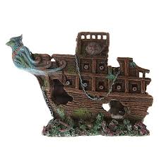Make the world just below the surface of your aquarium come alive with this top fin coral reef aquarium background. Top Fin Bird Sunken Half Ship Aquarium Ornament Fish Ornaments Petsmart