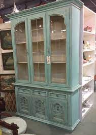 The inside of the bureau and the drawer fronts (leave to dry). Thomasville China Cabinet Makeover Redo Chalk Painted Aqua Blue Turquoise Mixture Of Annie S Shabby Chic Dresser Shabby Chic Furniture Shabby Chic Wall Decor