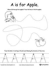 The Letter A Is For Apple Lettering Alphabet Worksheets Preschool Kids Handwriting Practice
