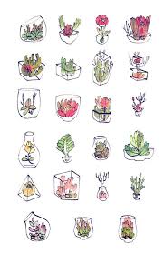 100 Mini Terrarium Cards Finished I Will Be Including One With Each Zine Preorder Thanks So Much Once Again For The Support Kaktus Proste Rysunki Rysunki