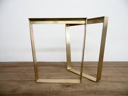 28 Trapezoid Flat Brass Metal Table Legs 24 Base Width Brass Set 2 Metal Table Legs Dining Table Legs Modern Metal Dining Tables