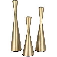 Macloth women cap sleeve v neck hi lo mother of bride groom dresses evening gown. Amazon Com Vixdonos Brass Gold Taper Candlestick Holders Metal Candle Holders Set Of 3 Table Decorative Candle Stand For Wedding Dinning Party Home Decor Gold Kitchen Dining