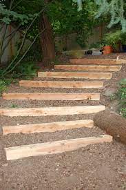 Walkways made with landscaping timbers and pea gravel | flagstone walkway: Timber Walls And Steps Contemporary Garden Seattle By Avalon Northwest Landscape Llc Houzz