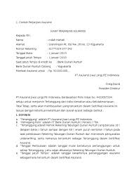 Keberadaan surat ini tentunya dapat meminimalisir terjadinya sengketa perebutan hak waris. Contoh Surat Perjanjian Asuransi 1