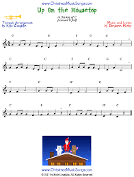 For music lesson study, public performance, or just for fun. Up On The Housetop For Trumpet Free Sheet Music