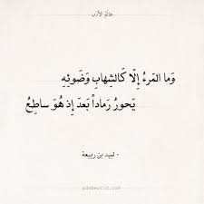 شعر لبيد بن ربيعة وما المرء إلا كالشهاب وضوئه عالم الأدب Arabic Poetry Arabic Words Words