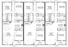 Triplex House Plans 1 387 S F Ea Unit 3 Beds 2 Ba Duplex Floor Plans Family House Plans Duplex Plans