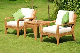 New Luxurious 3 Piece Teak Sofa Lounge Chair Set 2 Lounge Chairs And 1 Square End Table Furniture Only N Teak Sofa Teak Lounge Chair Patio Furniture Sets