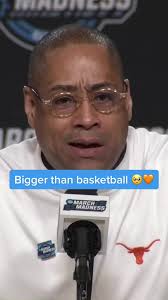 Texas coach Rodney Terry gets emotional post-game about his team. ❤️ [via  @marchmadnessmbb]