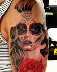 Day of the dead tattoos with roses. 50 Day Of The Dead Tattoos For Girls 2021 Sugar Skull Flowers Designs