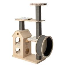 Ppett Cat Litter Imported Finnish Pine Wood Cat Climbing Frame Cat Tree Silent Treadmill Runner Cat Castle Wooden Cat Tree Modern Cat Furniture Modern Cat Tree