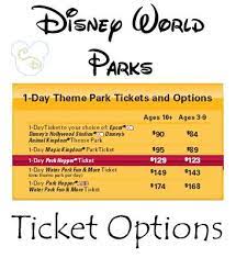 Disney World Park Ticket Price For One Day Disney World Park Tickets Disney World Parks Disney Tickets