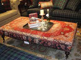 A stylish addition to a living or family room, this fully upholstered cocktail ottoman has an alternating stripe detail and ample. Great Upholstery Transforms A Room Nell Hills Upholstered Coffee Tables Large Ottoman Coffee Table