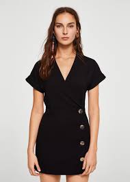Vestido Corto Botones Mujer Mango Espana Fashion Casual Dress Cotton Linen Dresses