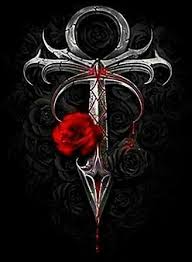 Black Background With Rose In Middle Sword And Rose Celtic Knot Drawing Black Roses Wallpaper Flower Background Wallpaper