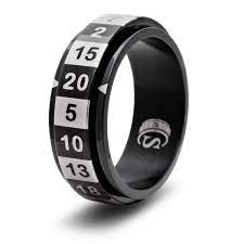 20 Sided D20 Dice Random Number Spinner Ring Black Black Rings Emerald Engagement Ring Set Rings