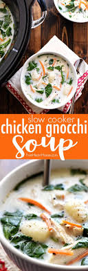 Slow Cooker Chicken Gnocchi Soup A Creamy Lightened Up Copycat Recipe Of The Fam Chicken Gnocchi Soup Olive Garden Gnocchi Soup Olive Garden Chicken Gnocchi