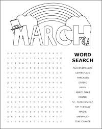 A stack of good fall word search puzzles is a great activity to do on a crisp fall day. Printable March Word Search