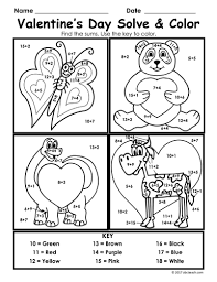 These fun valentine's day color by number printables are so much fun. Math Valentine S Day Solve Color Teaching Resources