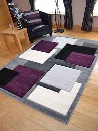 Modern Thick Soft Quality Lt Silver Grey Purple Floor Mat Rugs Long Hall Runners Purple Living Room Purple Rug Rugs In Living Room