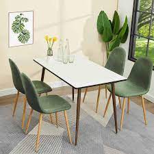Amazon Com Greenforest Dining Chairs Set Of 4 Waterproof Pu Leather Side Chairs Mid Century M Green Dining Chairs Leather Kitchen Chairs Modern Kitchen Room